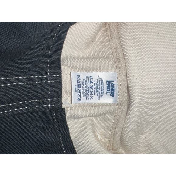 NWT Lands End Canvas Tote Bag Boat Style Medium 17 H x13.5.x 5.75 Black Trim - Picture 9 of 9